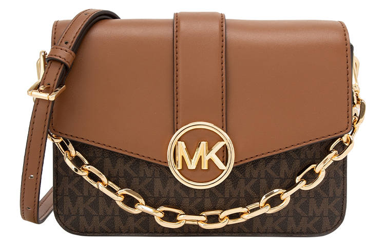 MICHAEL KORS Artificial Leather Crossbody One Shoulder Handbag Small Women's Dark Brown/Acorn Brown
