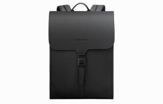 MARK RYDEN Leather With Oxford Backpack Unisex Elegant Black/Graphite Gray/Olive Green