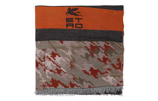 ETRO Jungle Design Jacquard Frayed Scarf