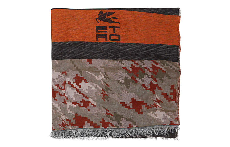 ETRO Jungle Design Jacquard Frayed Scarf