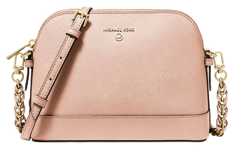 MICHAEL KORS Jet Set Charm Cow Leather Crossbody Bags Women's Nude Pink