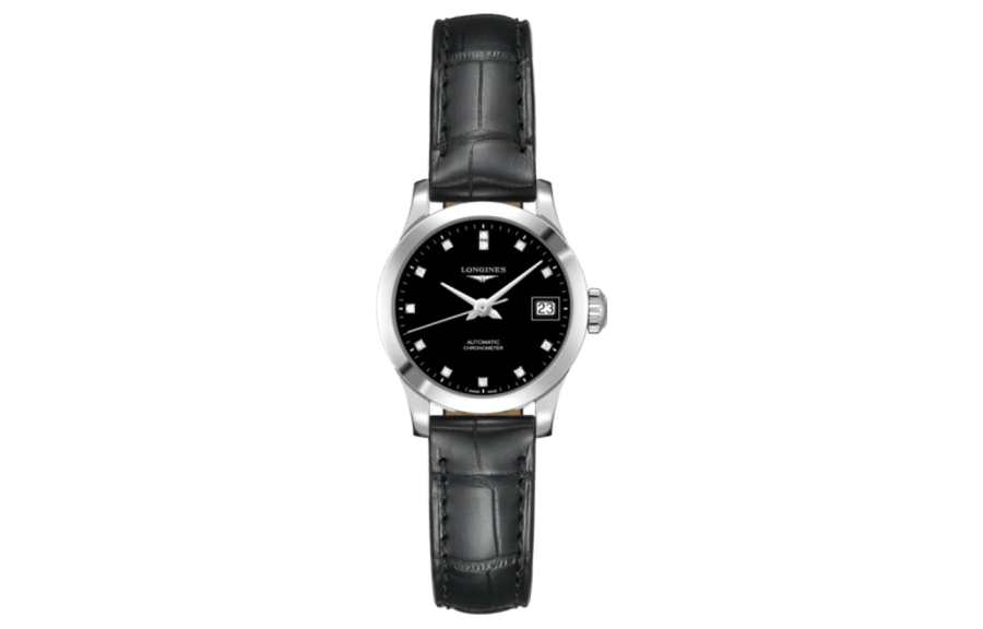 LONGINES Pioneer Collection Automatic Mechanical Movement Women's Watch 26mm Black Dial