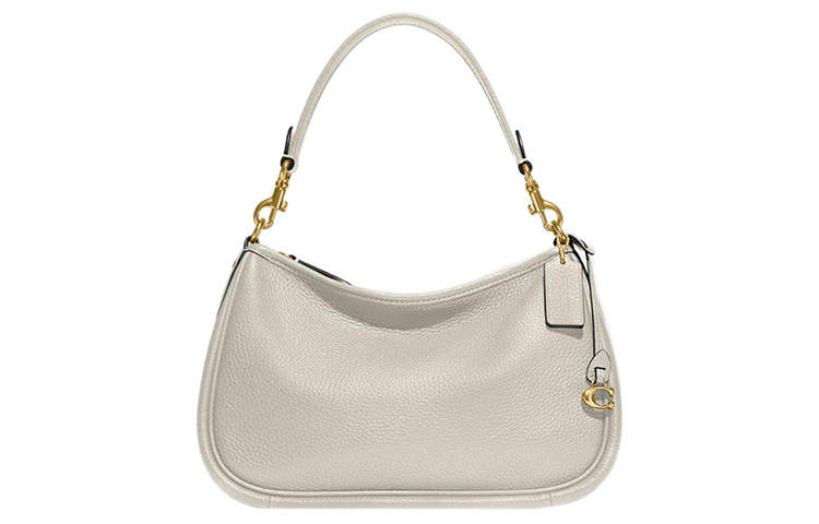 COACH Cary Pebbled Leather Shoulder Bag, Crossbody Bag Large Women's White