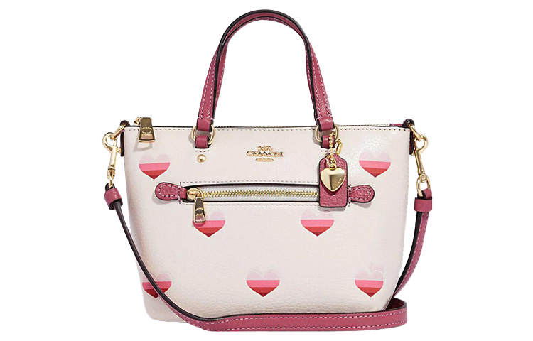COACH Gallery Refined Pebble Leather Handbag, Shoulder Bag, Crossbody Bag Small Women's White