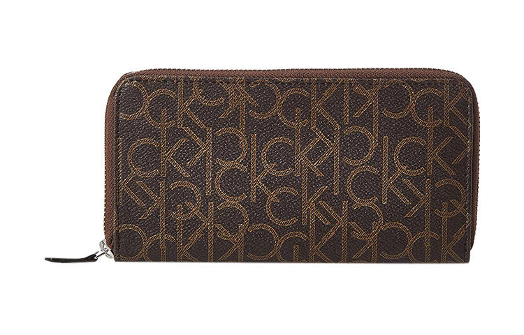 CALVIN KLEIN Leather Clutch Wallet Men's Brown