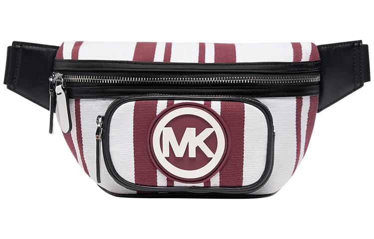 MICHAEL KORS Hudson Fabric Fanny Pack Small Men's White/Maroon/Black