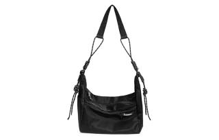 Land Gulls Nylon Shoulder Bag Regular Unisex Black