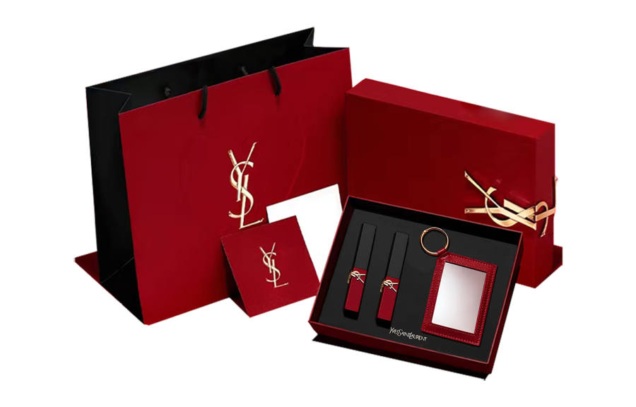 SAINT LAURENT Red Leather Limited Lipstick Air Cushion Makeup Set, Matte Easy to blend