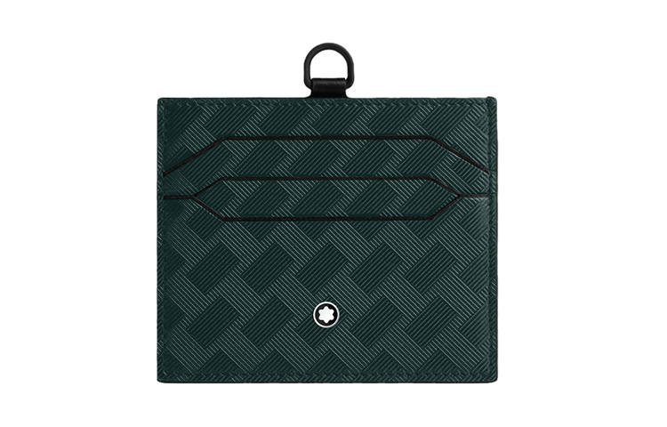 MONTBLANC Full Grain Cow Leather Card Holder Men's British Green