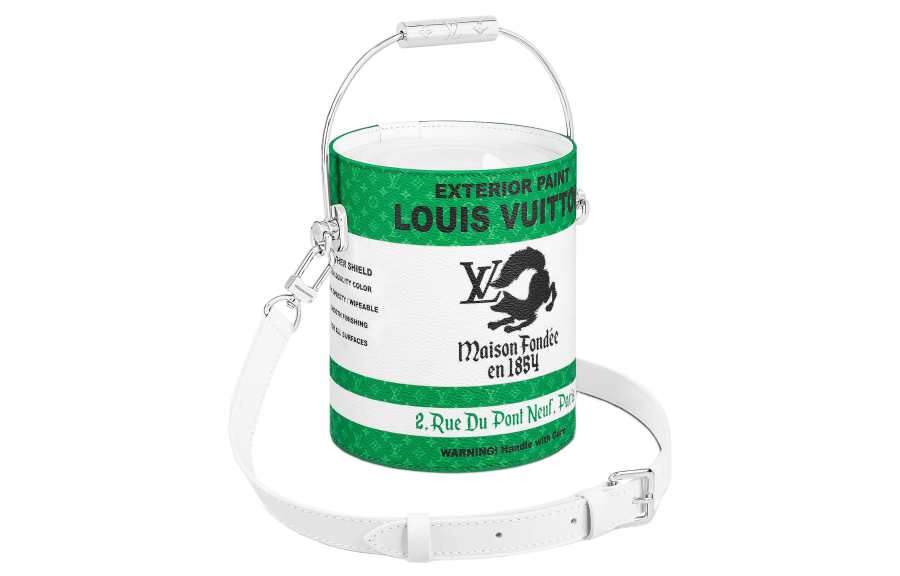 LOUIS VUITTON Canvas With Leather Paint Bucket Shoulder Bag, Crossbody Bag, Handbag Regular Men's Green