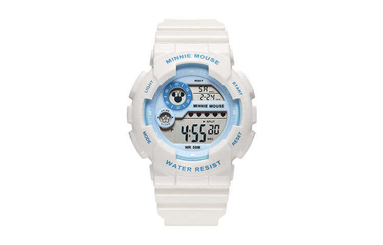 Disney Mickey Series Electronic Movement Silicone Strap Watch Unisex Blue Dial