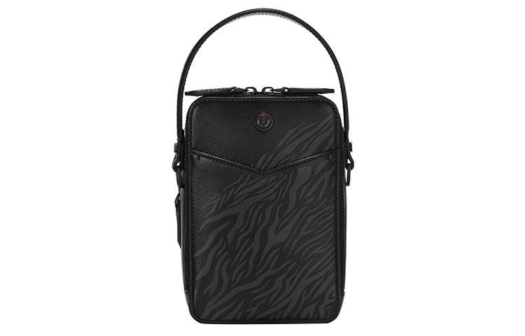 MONTBLANC Meisterstuck Grain Calfskin Handbag, Shoulder Bag, Crossbody Bag Mini Men's Black