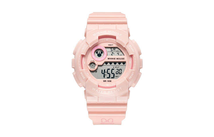 Disney Mickey Series Quartz Movement Silicone Strap Watch Unisex Pink Watch Dial