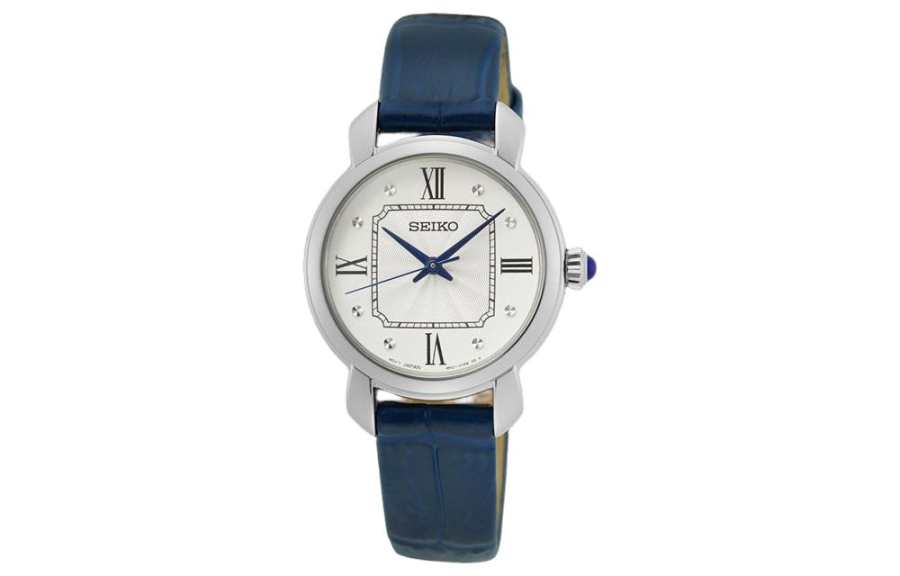 SEIKO Quartz Movement Leather Strap Watch 29.9mm Women's Watch White Dial SUR497P2