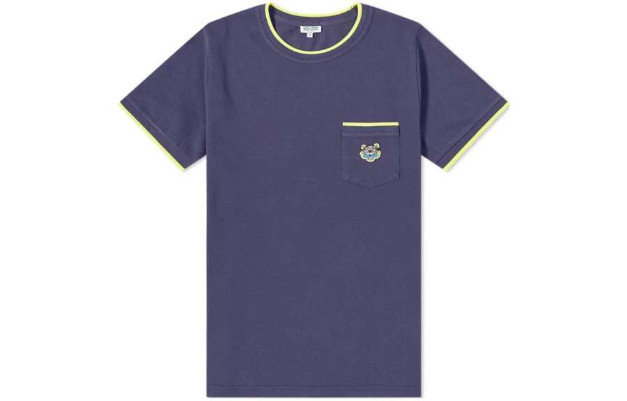 KENZO T Shirts Men's Blue Crew Neck Moderate Straight Fit