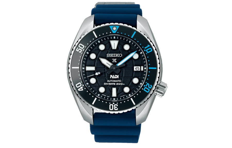 SEIKO Mechanical Movement Silicone Strap Watch Men's Watches Blue Dial