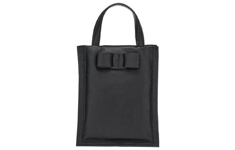 FERRAGAMO Leather Small Square Bag Handbag Women's Black