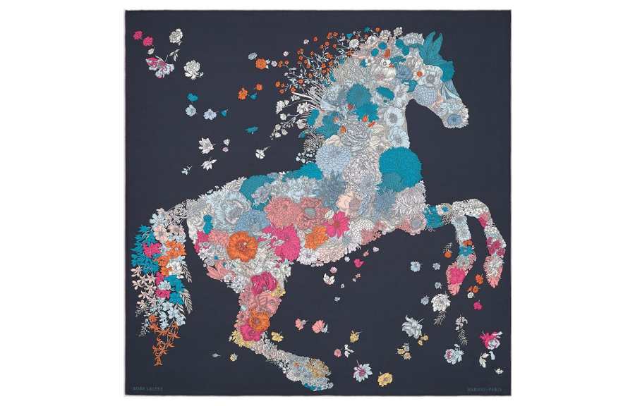 HERMES HERMES Silk Scarves Women's Blue