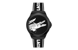 LACOSTE NEOCROC Wrist Watches Quartz Movement Silicone Strap 42mm Black Dial Men's Watches 2011185