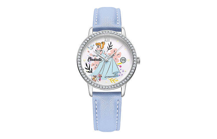 Disney Princess Cinderella Collection Quartz Movement Leather Strap Watch Women's Watch Multicolor Watch Dial