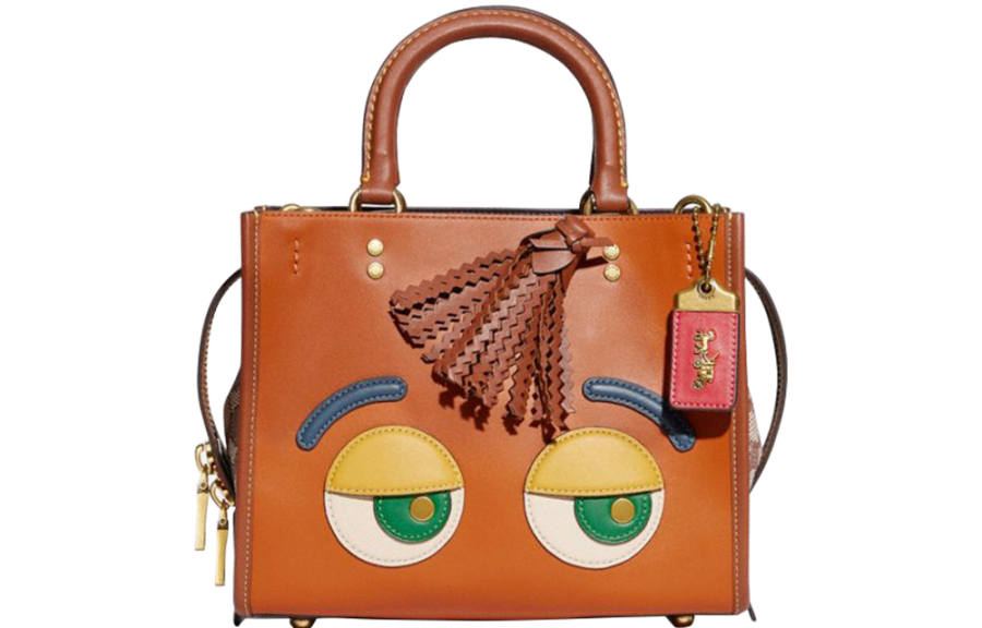 COACH Rogue Cow Leather One Shoulder Handbag Medium Women's Brown