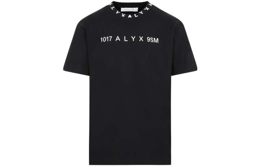 1017 ALYX 9SM T Shirts Men's Black Crew Neck Moderate Straight Fit