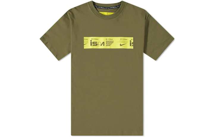 Nike Nike ISPA T Shirts Men's Green Crew Neck Moderate Straight Fit