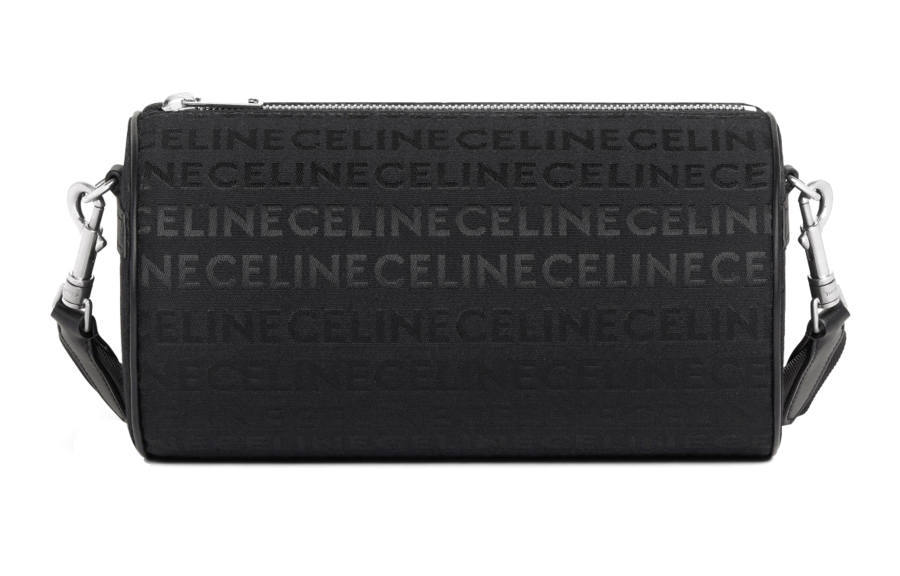 CELINE Jacquard Fabric With Cow Leather Binding Cylinder Bag, Crossbody Bag, Shoulder Bag Men's Black