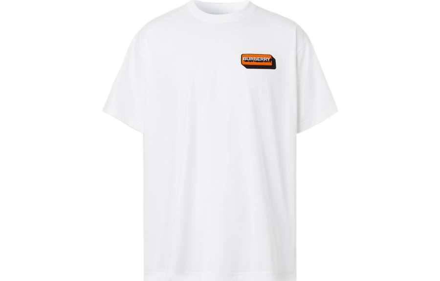 Burberry Logo Applique Cotton Oversized T shirt