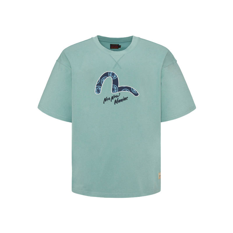 EVISU EVISU Drop Shoulder Sleeve T Shirt Men's Light Green