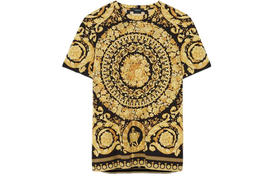 VERSACE VERSACE Allover Baroque Pattern Crewneck T Shirt