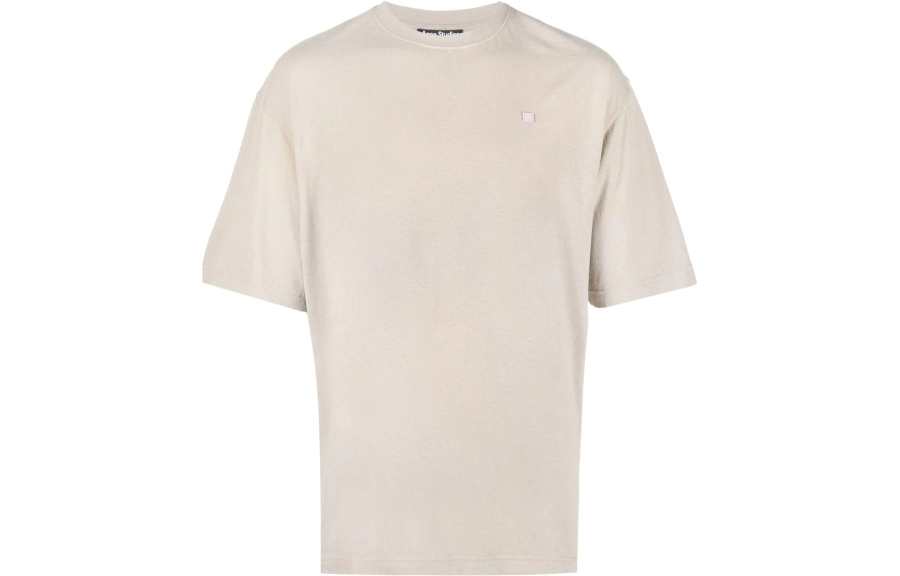 Acne Studios Acne Studios T Shirts Unisex Light Beige Gray Crew Neck Moderate
