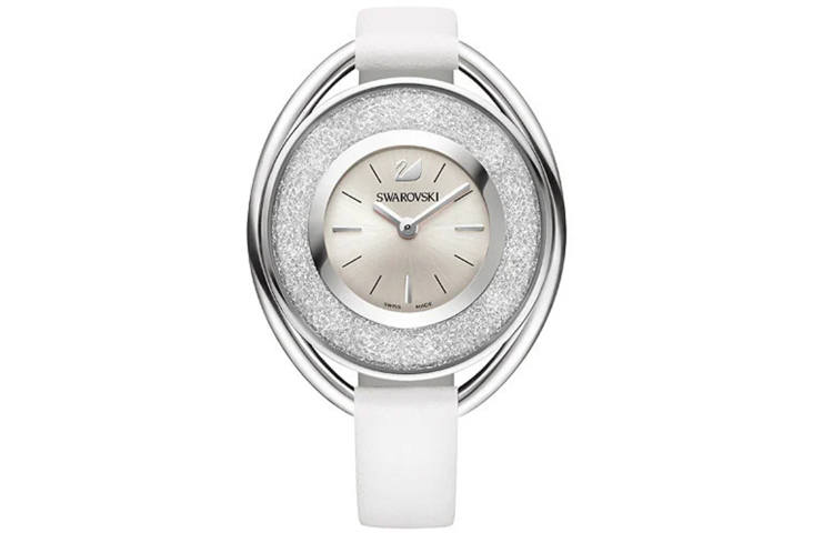 Swarovski Wrist Watches Quartz Movement Leather Strap White Dial Women's Watch 30m Waterproof