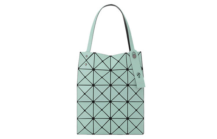 ISSEY MIYAKE Lucent Boxy PVC Small Square Box Tote Bag, Shopping Bag, Shoulder Bag, Handbag Women's Mint Green