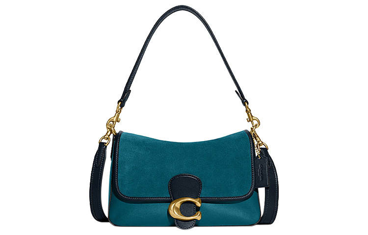COACH Tabby Cow Leather With Split Cow Leather Handbag, Crossbody Bag, Shoulder Bag Women's Peacock Blue