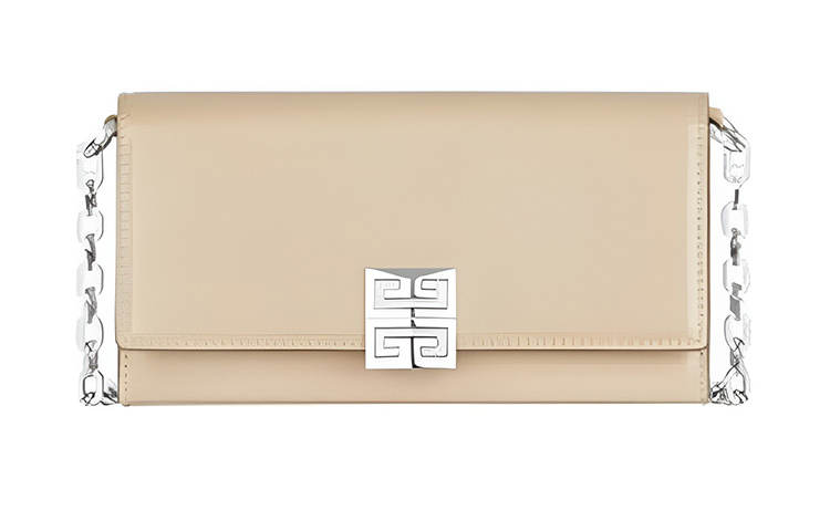 GIVENCHY 4G Cow Leather Clutch Wallet, Shoulder Bag, Crossbody Bag Women's Taupe