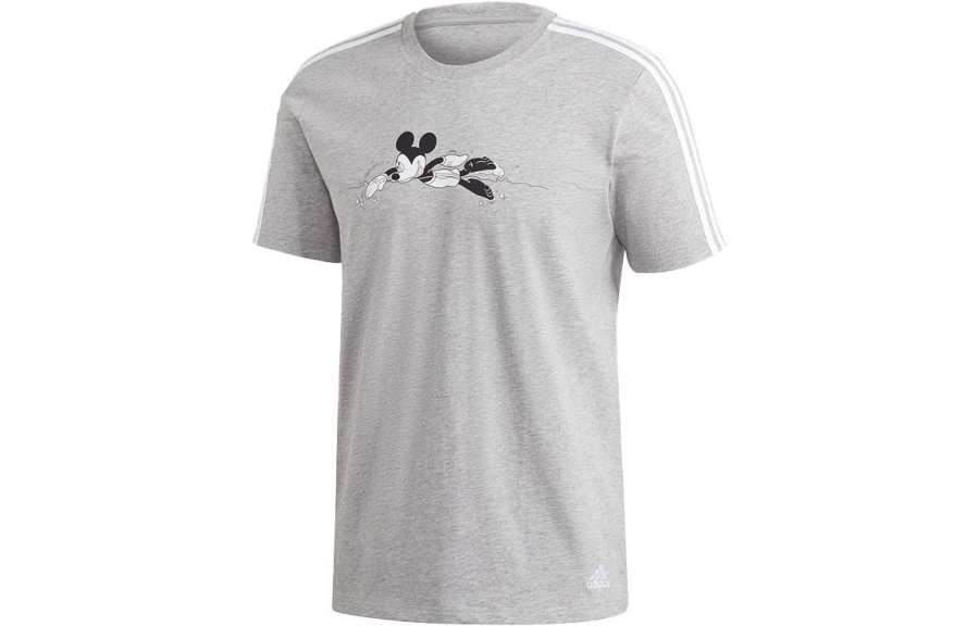 Adidas Adidas X Disney T Shirts Unisex Gray Crew Neck Moderate Straight Fit