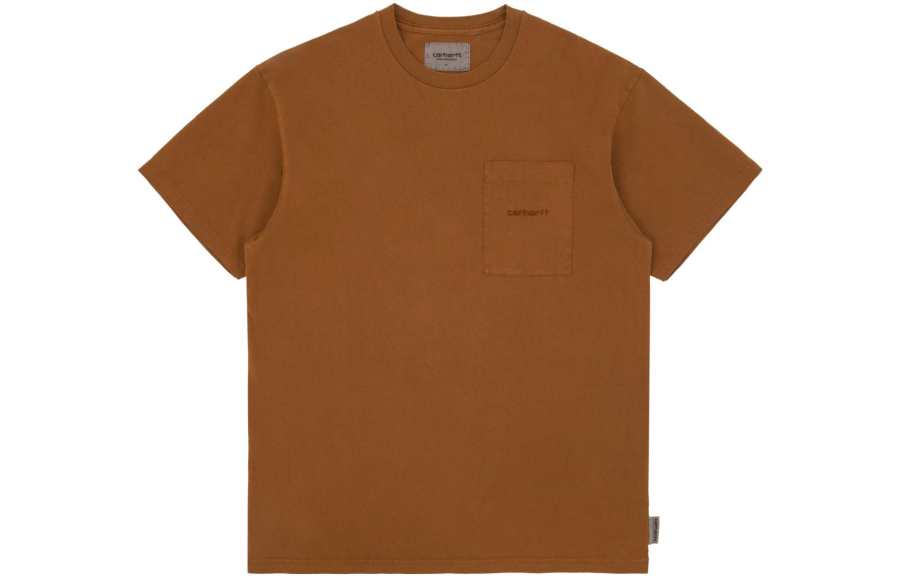 Carhartt WIP T Shirts Unisex Brown Crew Neck Moderate Straight Fit