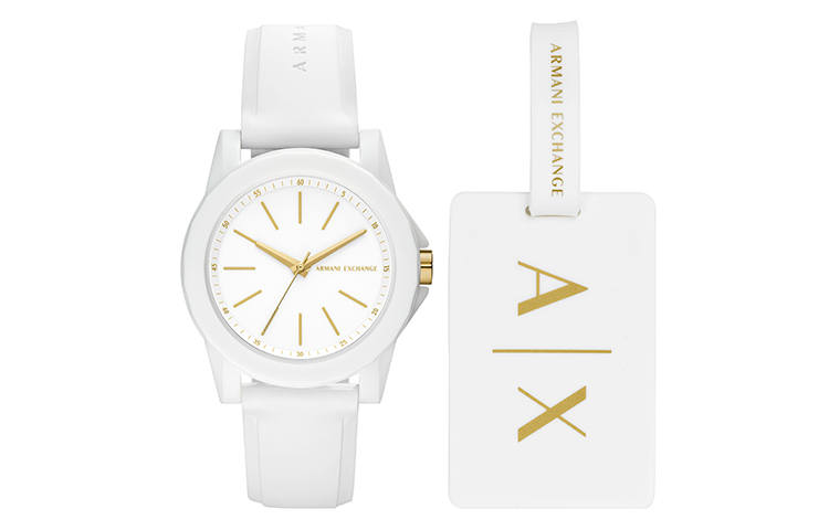 ARMANI EXCHANGE ARMANI EXCHANGEAE Wrist Watches Quartz Movement Silicone Strap White Dial Women's Watch