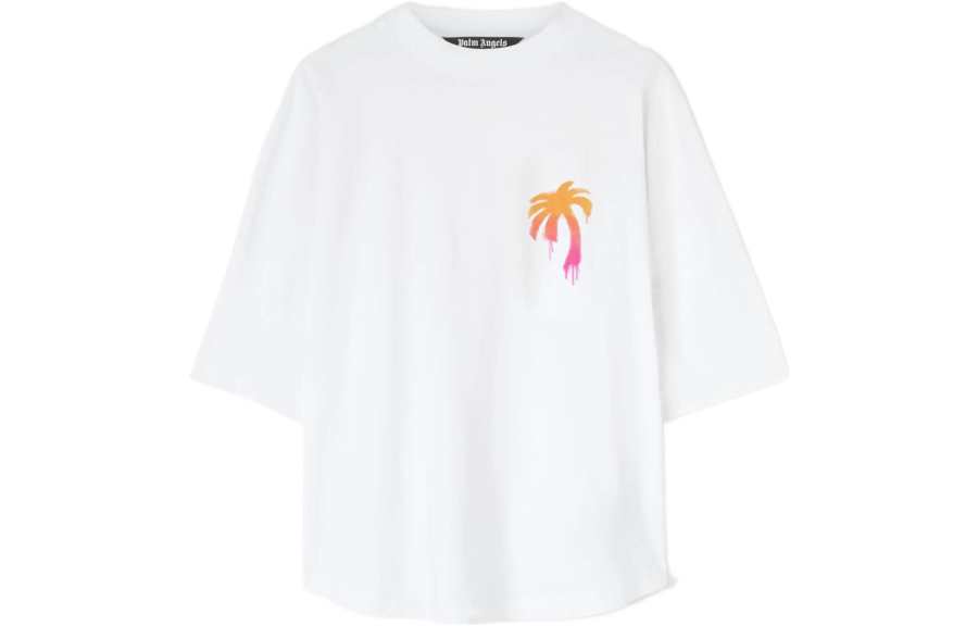PALM ANGELS Sprayed Palm Logo Over T Shirt