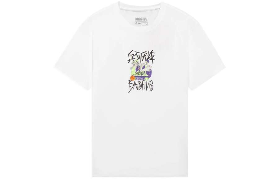 Li-Ning Li Ning BADFIVE T Shirts Men's Crew Neck Moderate Straight Fit