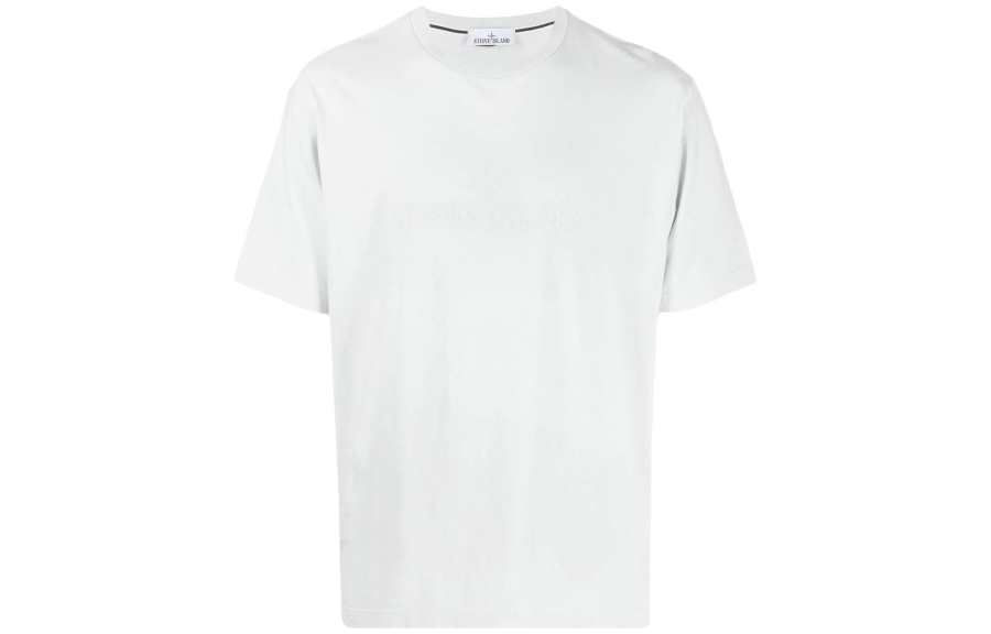 STONE ISLAND Logo Lettering Crewneck T Shirt