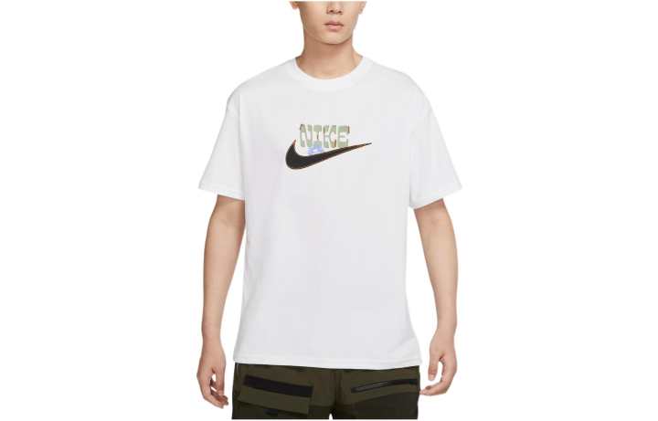 Nike Nike T Shirts Men's White Crew Neck Moderate Straight Fit