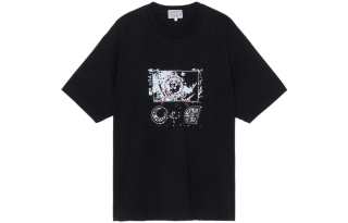 Cav Empt T Shirts Men's Black Crew Neck Moderate Straight Fit