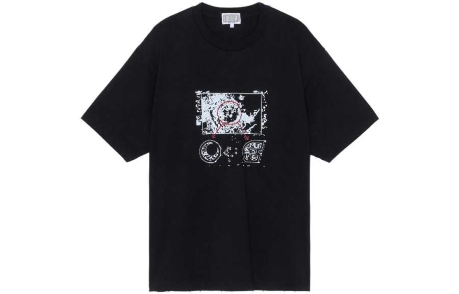 Cav Empt T Shirts Men's Black Crew Neck Moderate Straight Fit