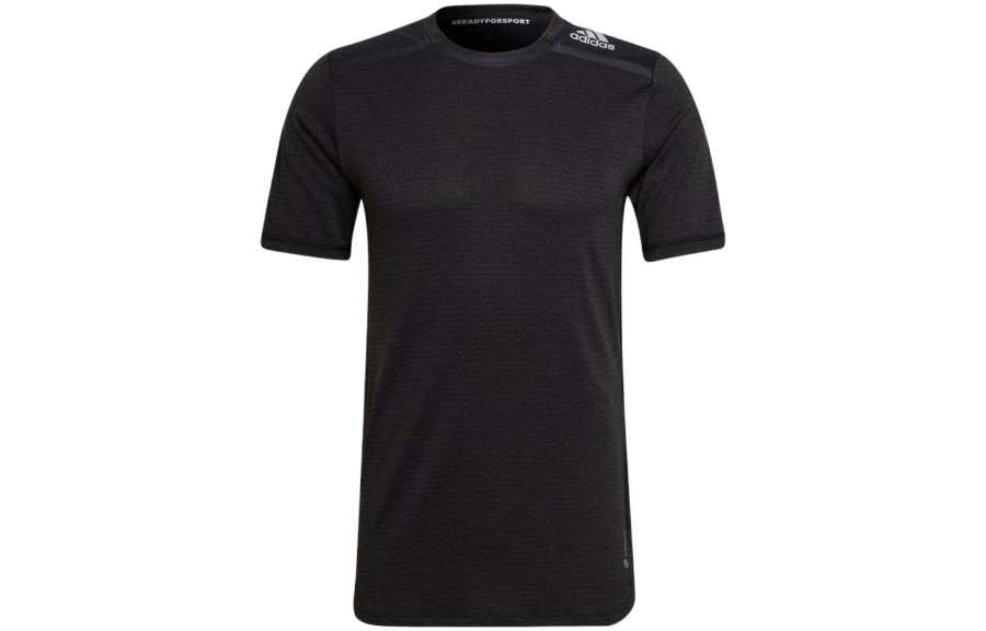 Adidas Adidas D4T T Shirts Men's Black Crew Neck Moderate Straight Fit