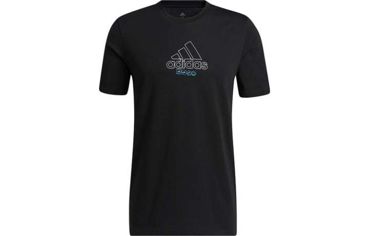 Adidas Adidas T Shirts Men's Black Crew Neck Moderate Straight Fit