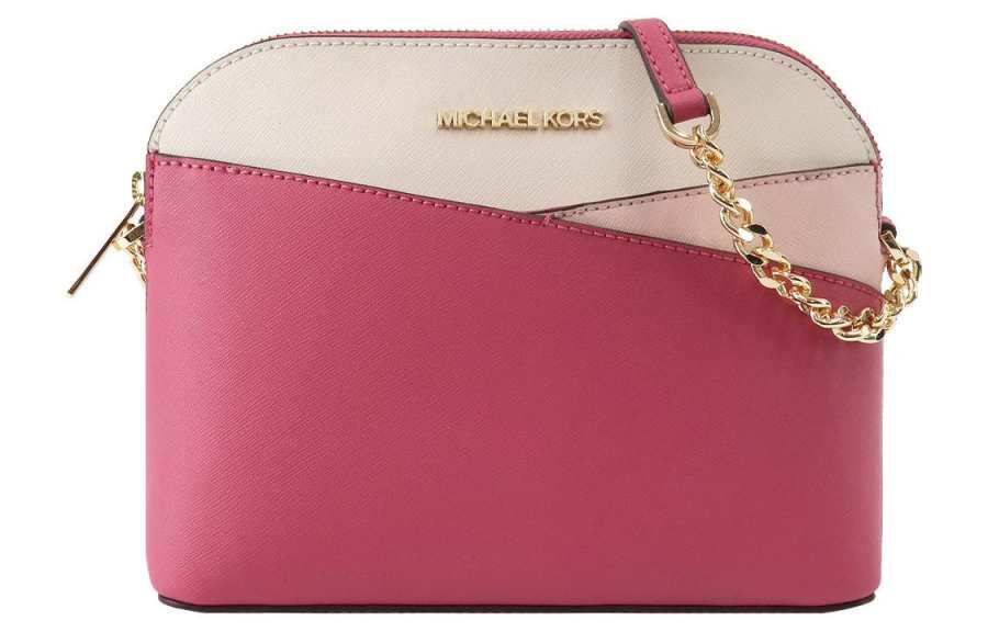 MICHAEL KORS Jet Set Travel Leather Dome Bag, Shoulder Bag, Crossbody Bag Women's Pink