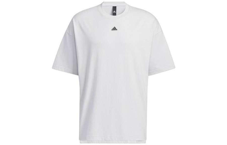 Adidas Adidas T Shirts Men's Light Gray Crew Neck Moderate Straight Fit