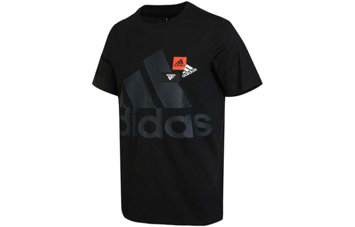 Adidas Adidas T Shirts Men's Black Crew Neck Moderate Straight Fit